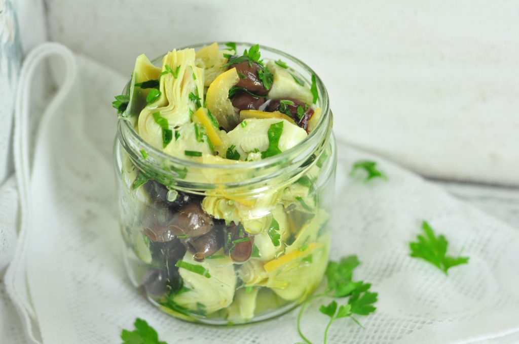 Marinated artichoke heart with preserved lemons